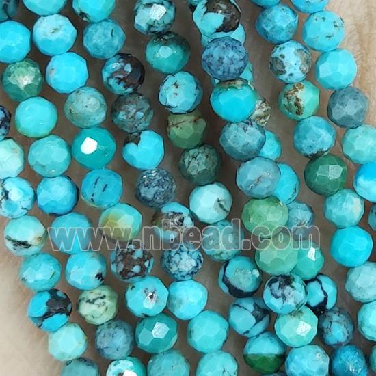 Blue Turquoise Seed Beads Faceted Round