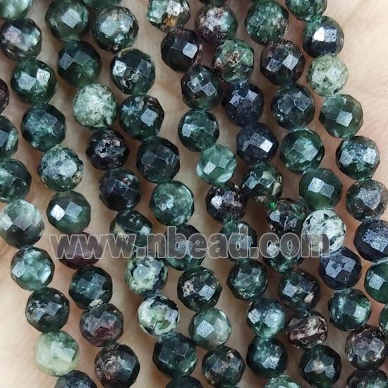 Green Charoite Beads Faceted Round