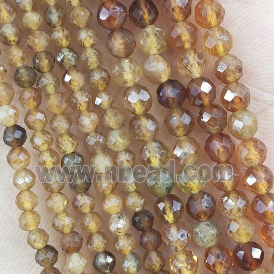 Yellow Tourmaline Beads Faceted Round