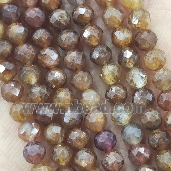 Yellow Tourmaline Beads Tiny Faceted Round