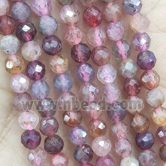 Multicolor Spinel Beads Faceted Round
