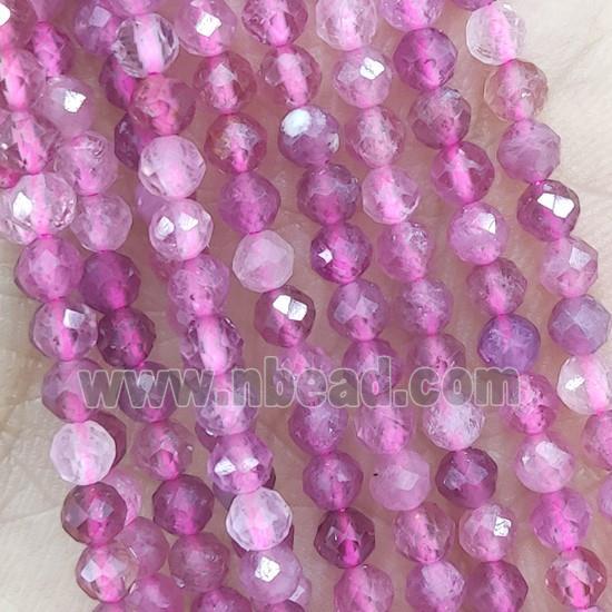 Pink Tourmaline Seed Beads Faceted Round