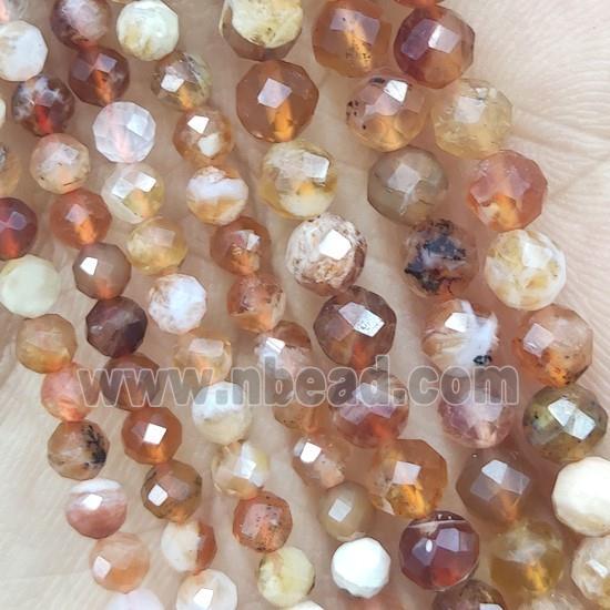 Orange Fire Opal Beads Faceted Round