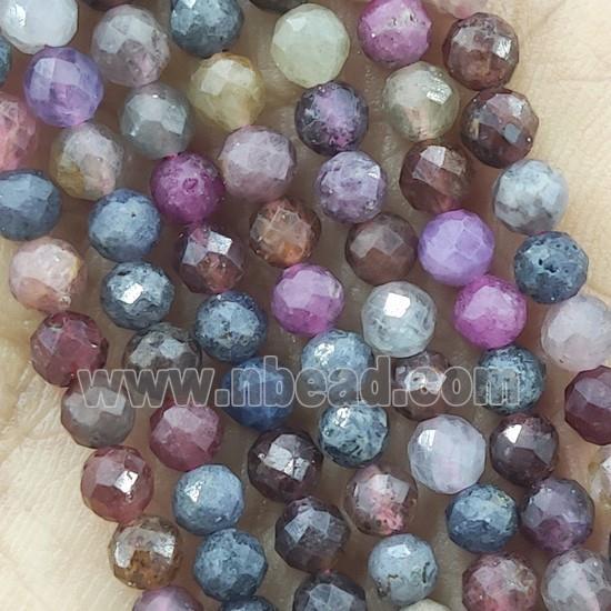 Ruby Corundum Beads Mix Color Faceted Round