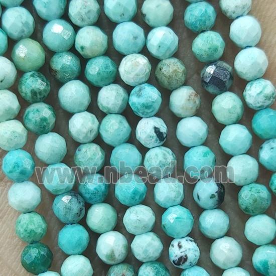 Natural Green Turquoise Beads Faceted Round