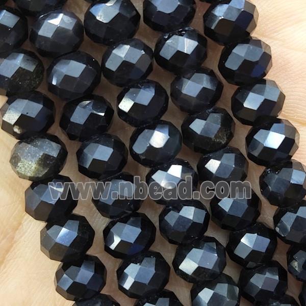 Gold Obsidian Beads Faceted Rondelle