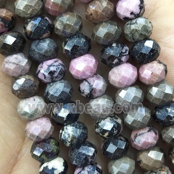 Rhodonite Beads Faceted Rondelle