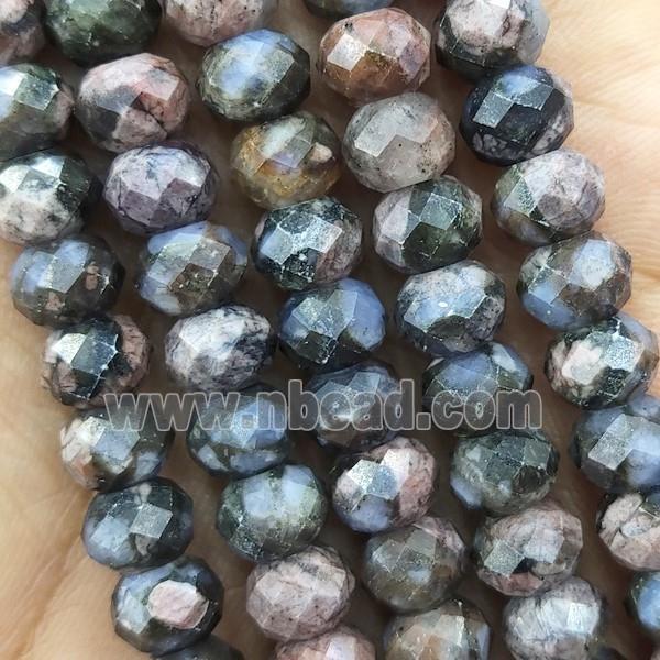 Gray Opal Beads Faceted Rondelle