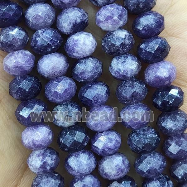 Lilac Jasper Purple Dye Faceted Rondelle