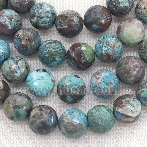 Blue Ocean Jasper Beads Dye Faceted Round