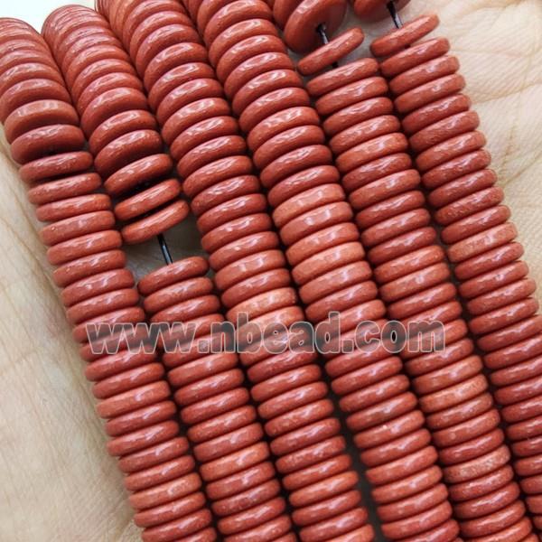 Red Oxidative Agate Heishi Spacer Beads