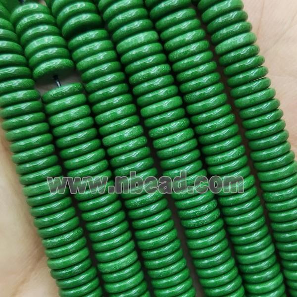 Green Oxidative Agate Heishi Spacer Beads