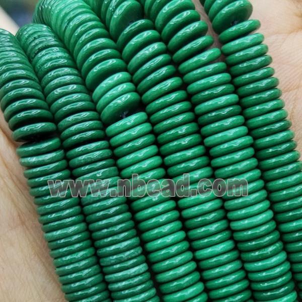 Green Oxidative Agate Heishi Spacer Beads