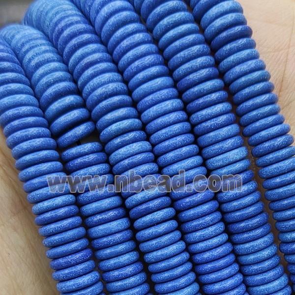 Blue Oxidative Agate Heishi Spacer Beads