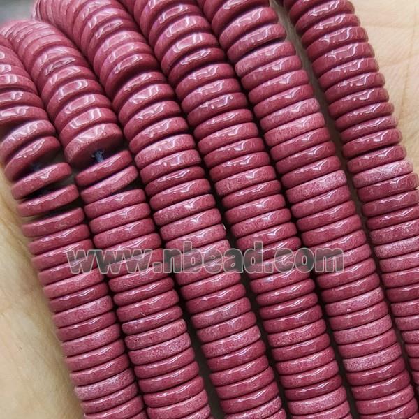 Red Oxidative Agate Heishi Spacer Beads