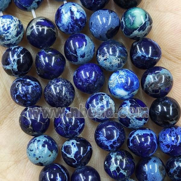 Round Blue Imperial Jasper Beads Dye