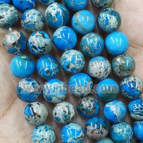 Round Blue Imperial Jasper Beads Dye