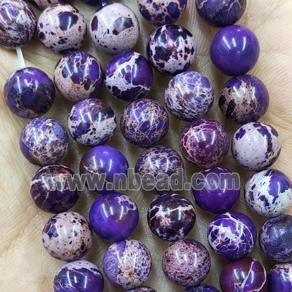 Round Purple Imperial Jasper Beads Smooth