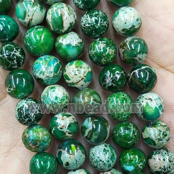 Round Green Imperial Jasper Beads