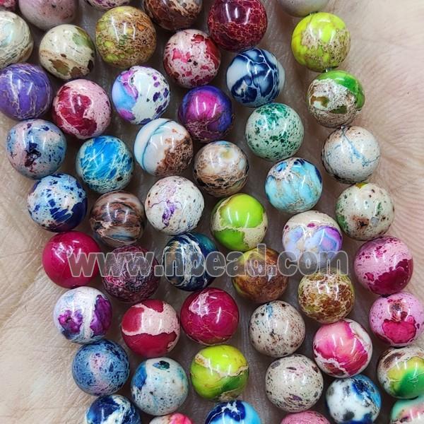 Mix Color Round Imperial Jasper Beads Smooth