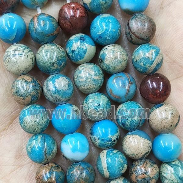 Blue SnakeSkin Jasper Beads Round