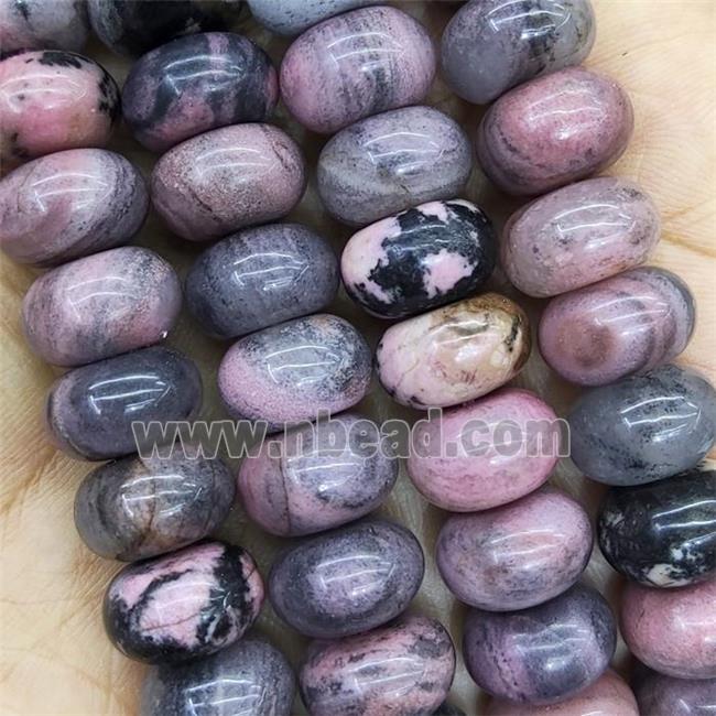 Pink Rhodonite Rondelle Beads