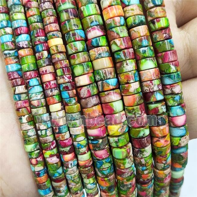 Imperial Jasper Heishi Spacer Beads Multicolor