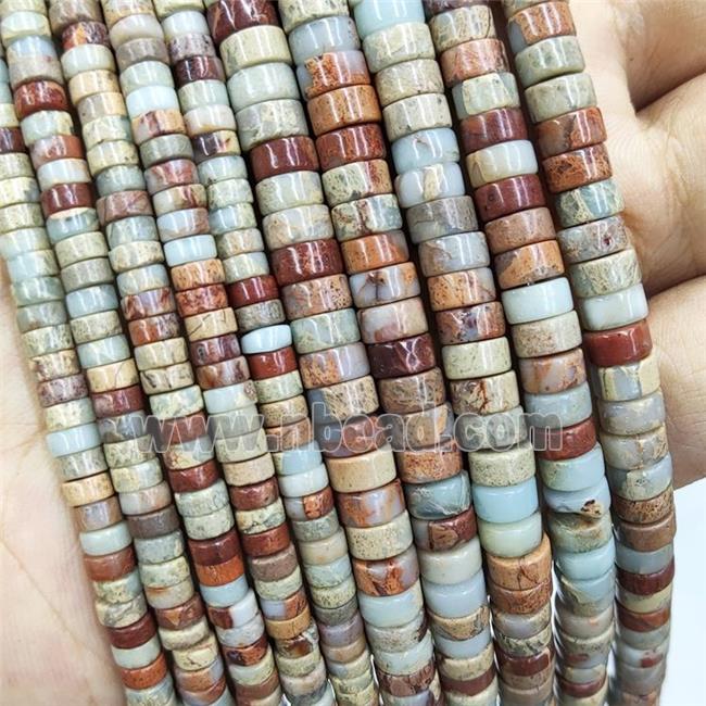 Natural SnakeSkin Jasper Heishi Beads