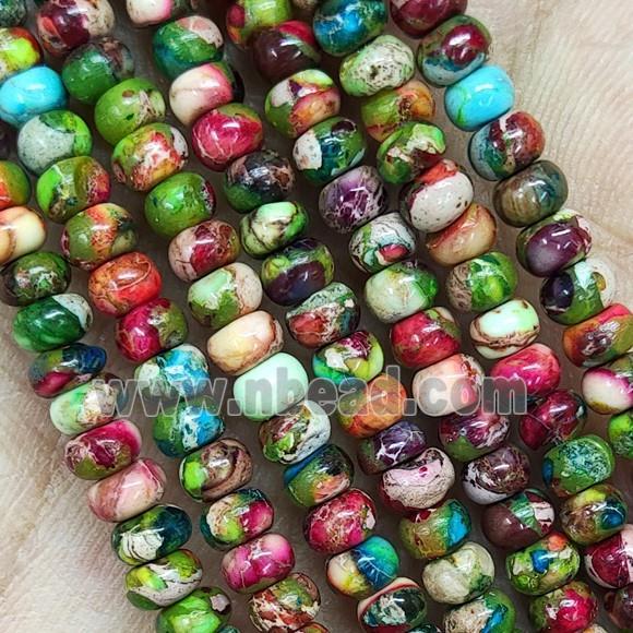 Imperial Jasper Rondelle Beads Multicolor Smooth