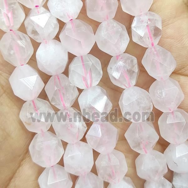 Pink Rose Quartz Beads Cut Round