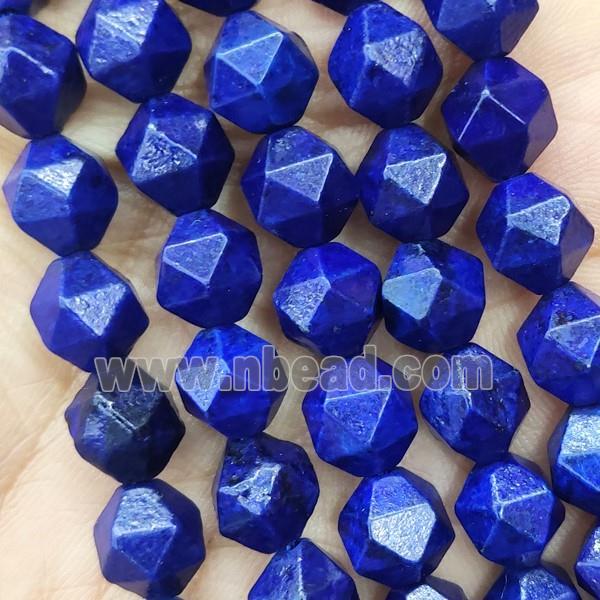 Natural Lapis Beads Dye Blue Cut Round