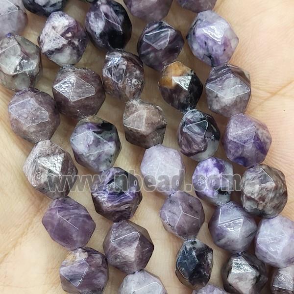 Purple Charoite Beads Cut Round
