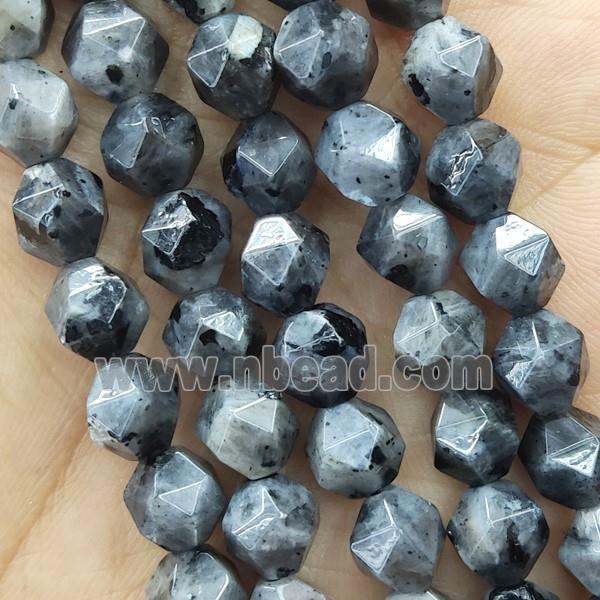Black Labradorite Beads Cut Round