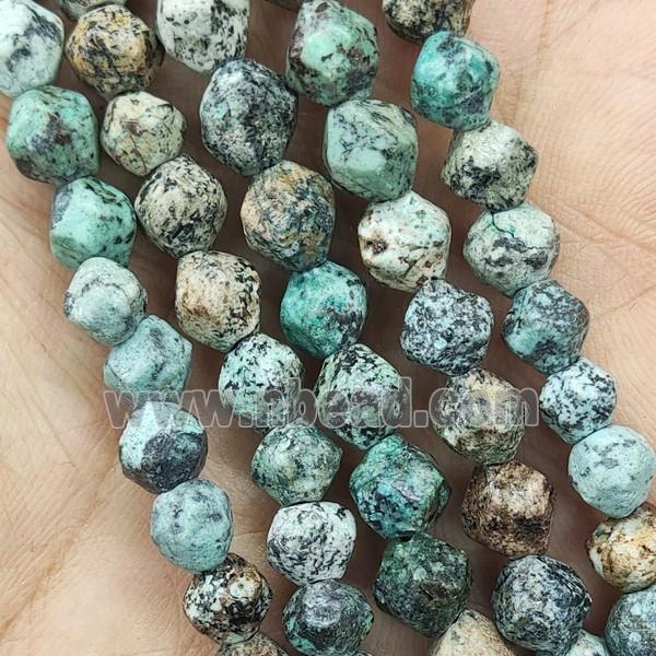 African Turquoise Beads Green Cut Round