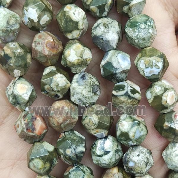 Green Rhyolite Beads Cut Round