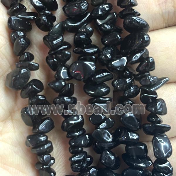 Black Onyx Agate Beads Chip Freeform