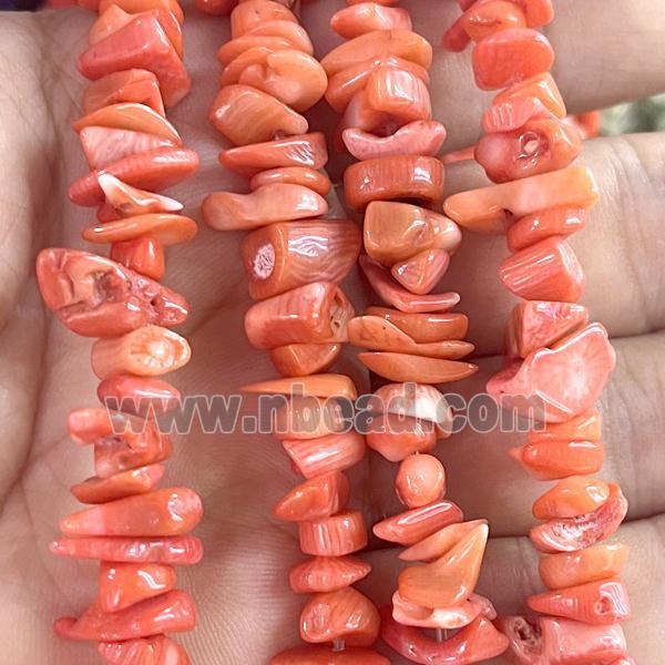 Pink Coral Chip Beads Freeform