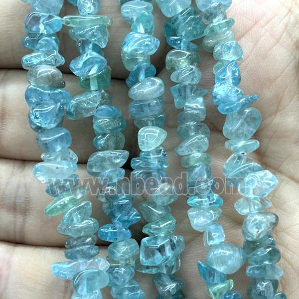 Blue Apatite Chip Beads Freeform