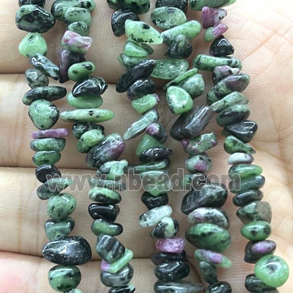 Ruby Zoisite Chip Beads Freeform