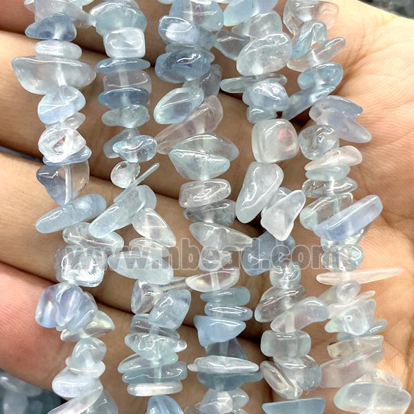 Blue Aquamarine Chip Beads Freeform