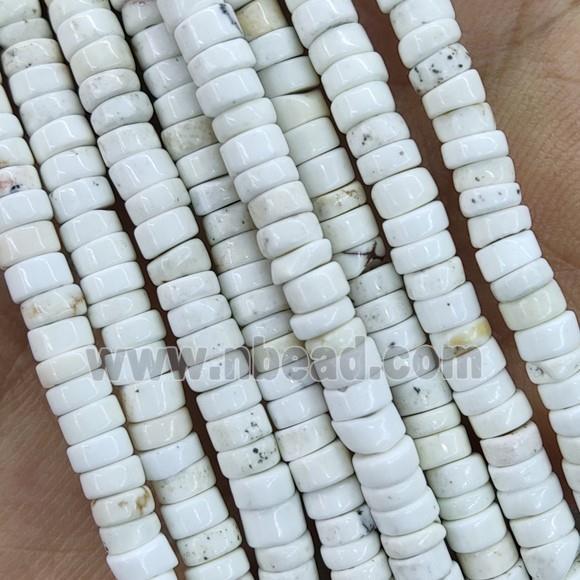 Natural White Magnesite Turquoise Heishi Beads Tiny
