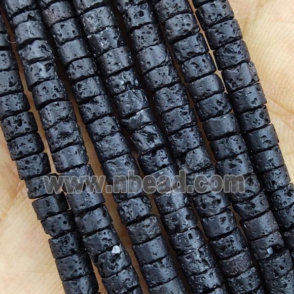 Black Lava Stone Heishi Spacer Beads