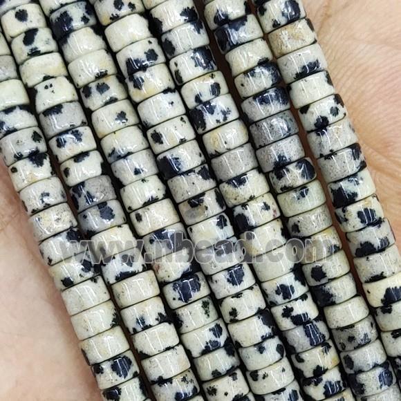 Black Dalmatian Jasper Heishi Beads