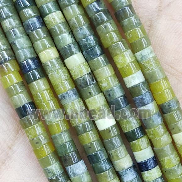 Chinese Nephrite Jade Heishi Beads Olive