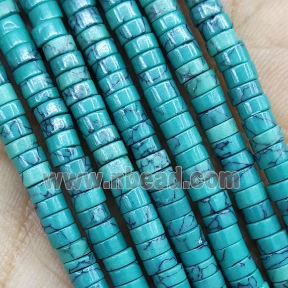 Green Synthetic Turquoise Heishi Beads