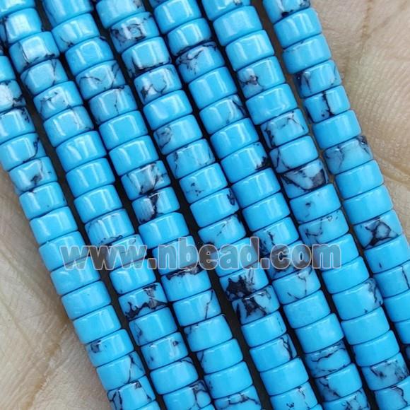 Blue Synthetic Turquoise Heishi Beads