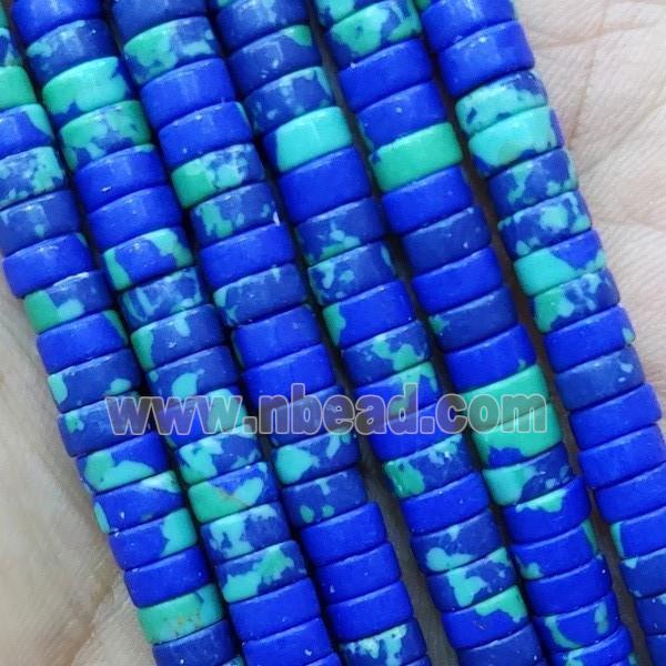 Blue Synthetic Rainforest Stone Heishi Beads