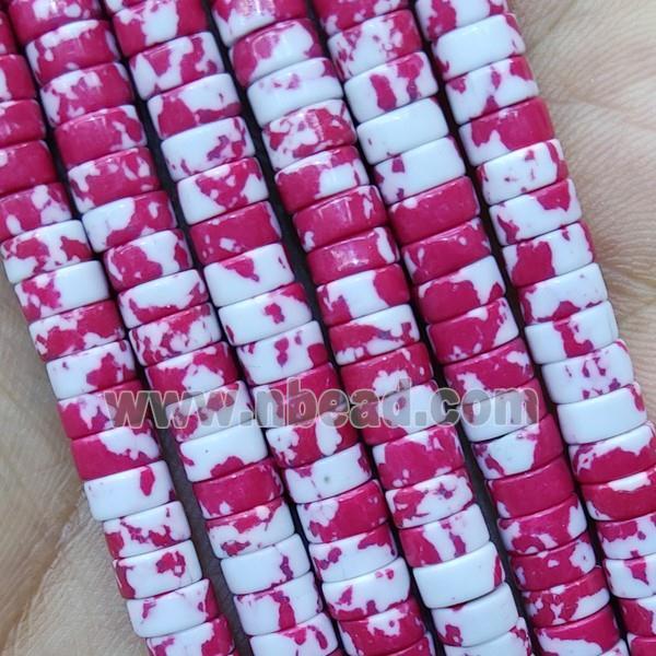 Red Synthetic Rainforest Stone Heishi Beads