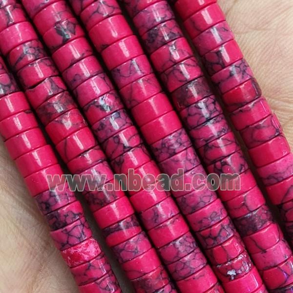 Red Synthetic Turquoise Heishi Beads
