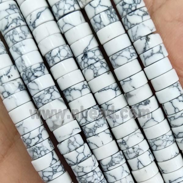 White Synthetic Turquoise Beads Heishi